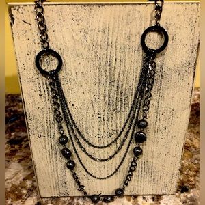 Vintage 4 strand black necklace.